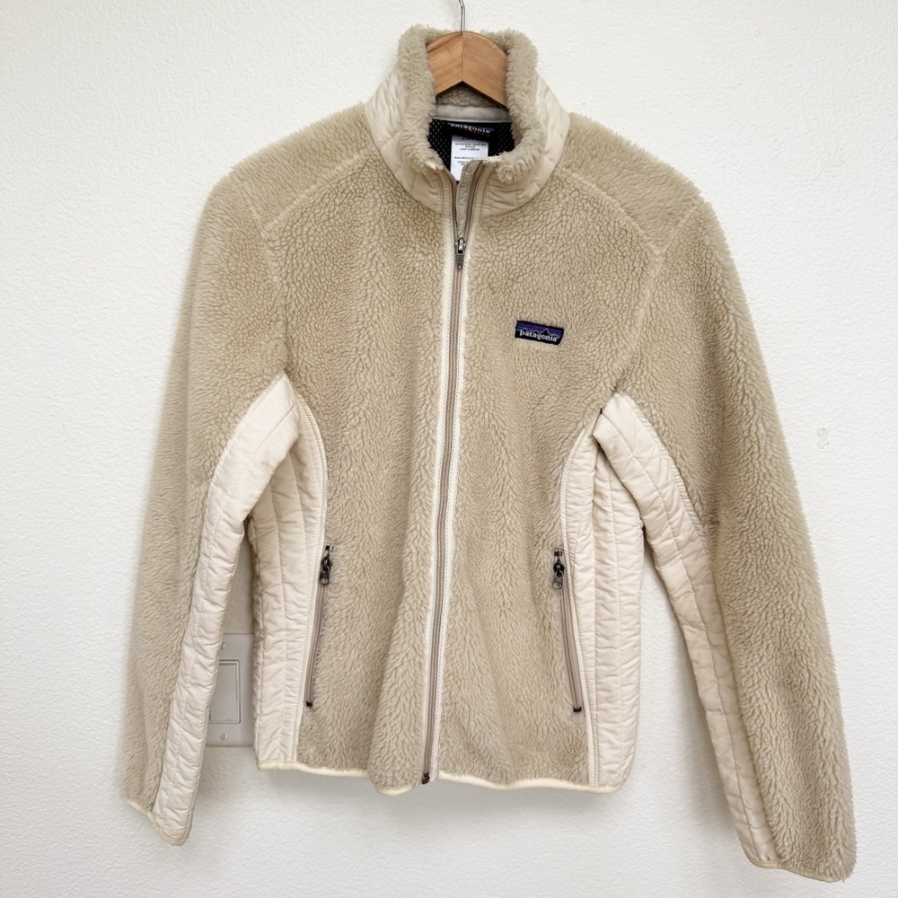 Patagonia Synchilla Retro Cream Full Zip Sweater Size M